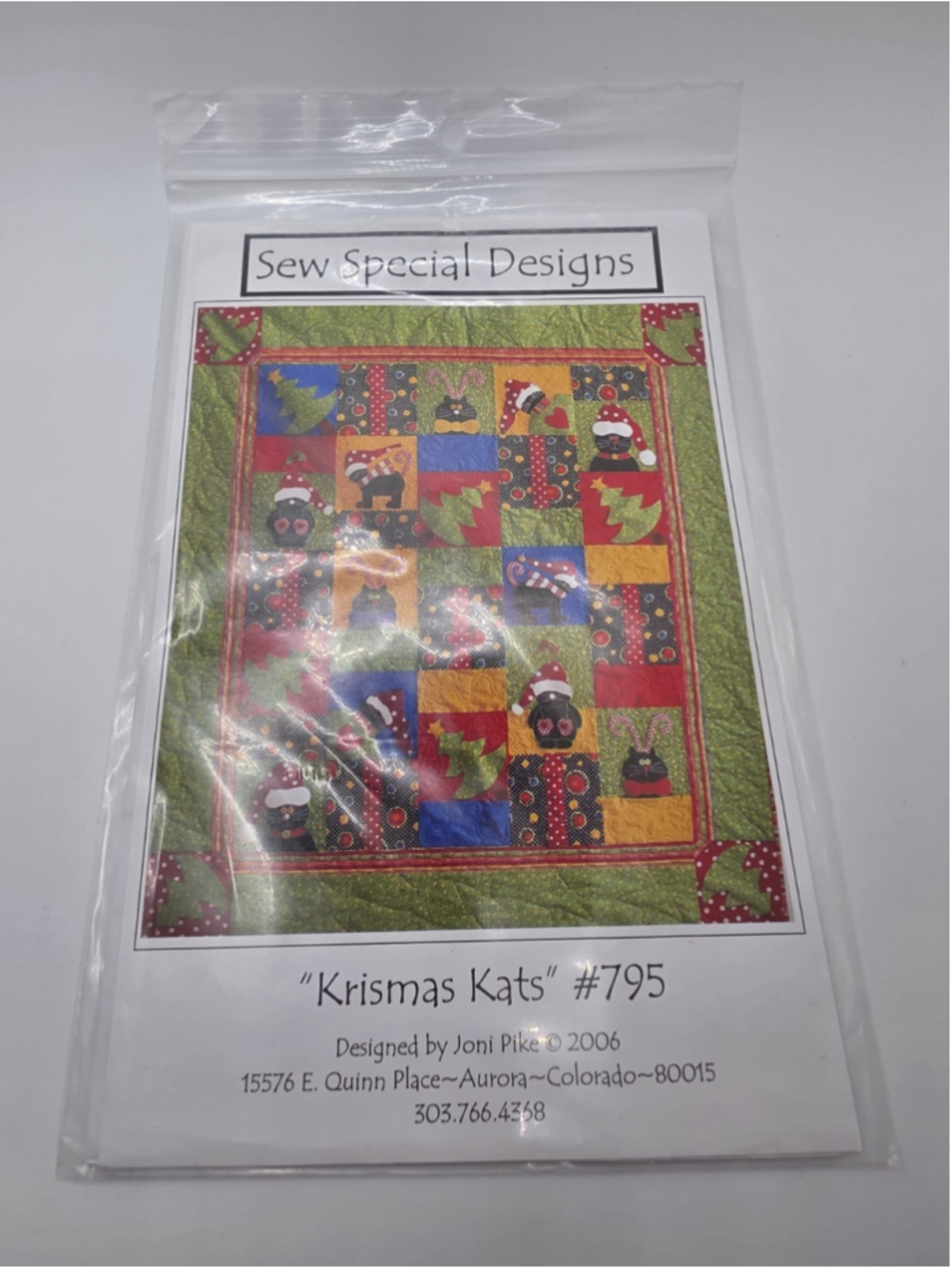 Sew Special Designs Krismas Kats #795 Christmas Cat Quilt Pattern 56x64 2006